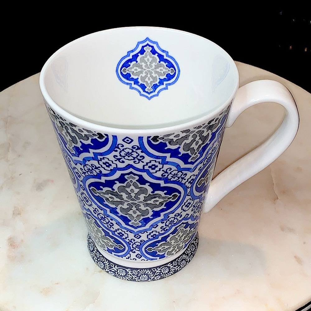 PORTOBELLO BY DESIGN MUG CUP BLUE GREY DESIGN PORCELAIN NEW